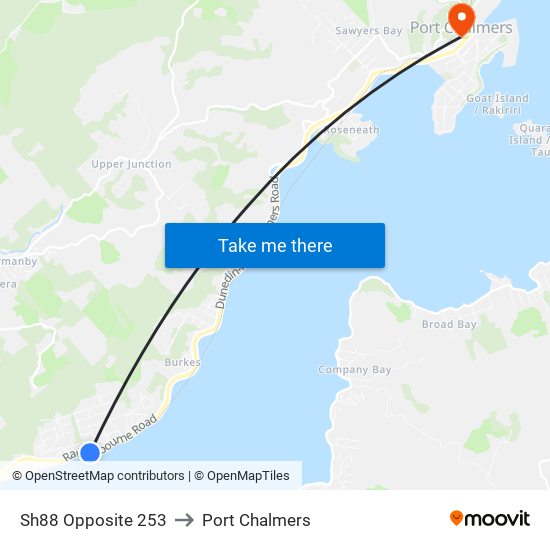 Sh88 Opposite 253 to Port Chalmers map