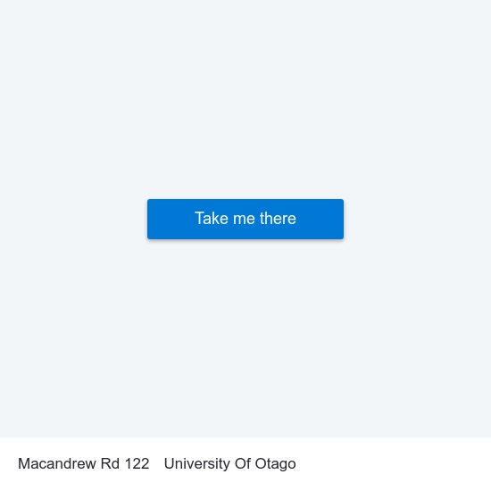 Macandrew Rd 122 to University Of Otago map