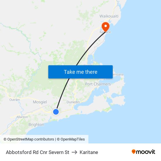 Abbotsford Rd Cnr Severn St to Karitane map