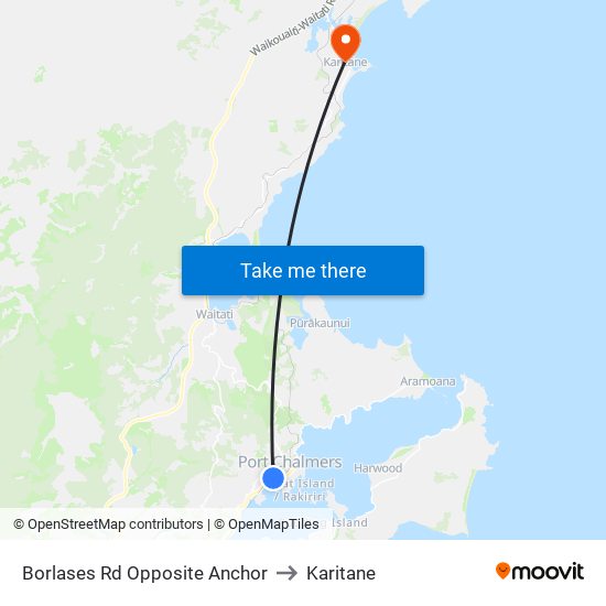 Borlases Rd Opposite Anchor to Karitane map