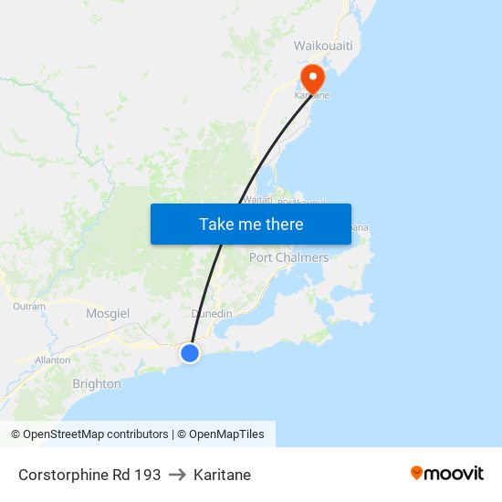 Corstorphine Rd 193 to Karitane map