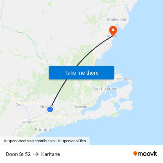 Doon St 52 to Karitane map