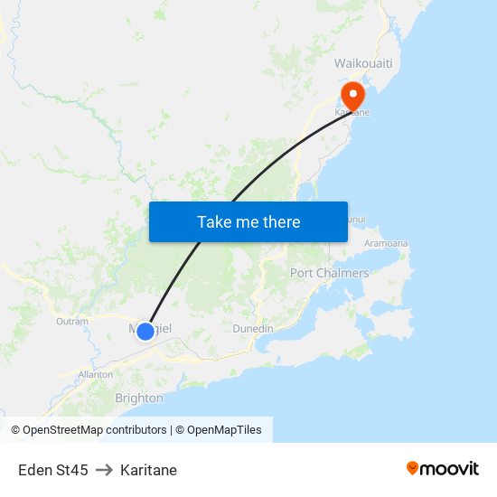 Eden St45 to Karitane map