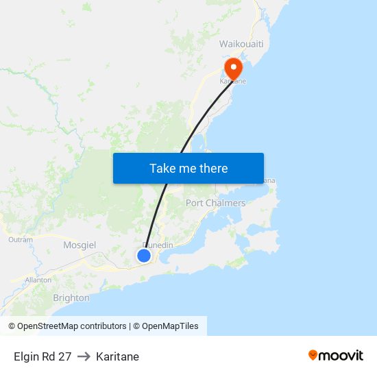 Elgin Rd 27 to Karitane map