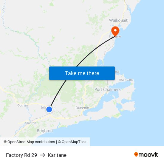 Factory Rd 29 to Karitane map