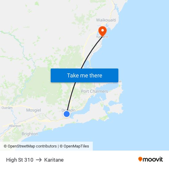 High St 310 to Karitane map