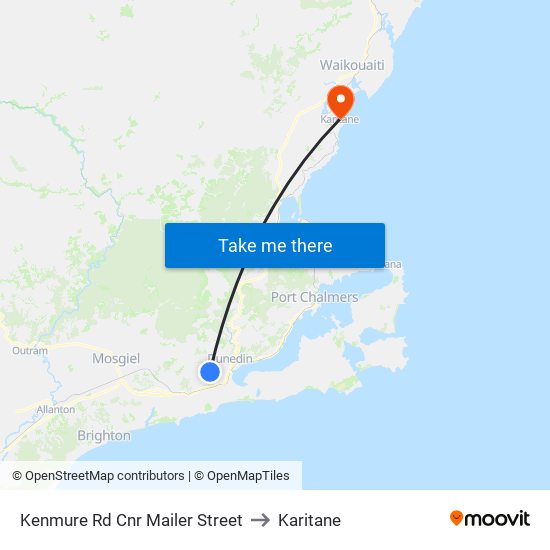 Kenmure Rd Cnr Mailer Street to Karitane map