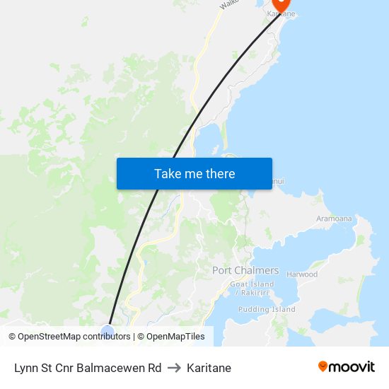 Lynn St Cnr Balmacewen Rd to Karitane map