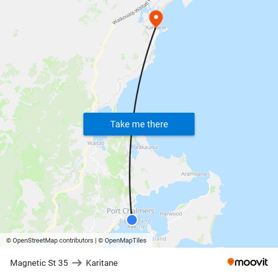 Magnetic St 35 to Karitane map