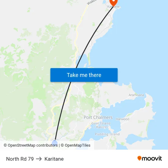 North Rd 79 to Karitane map