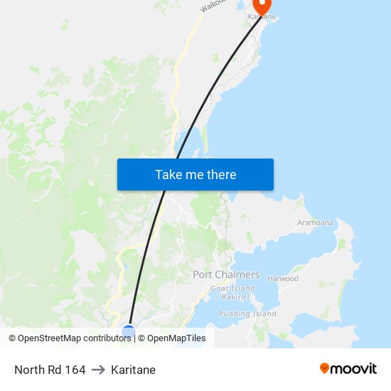 North Rd 164 to Karitane map