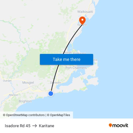 Isadore Rd 45 to Karitane map