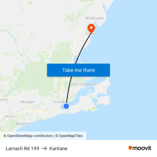 Larnach Rd 199 to Karitane map