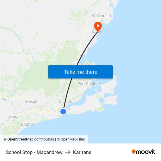 School Stop - Macandrew to Karitane map