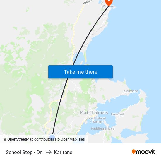 School Stop - Dni to Karitane map