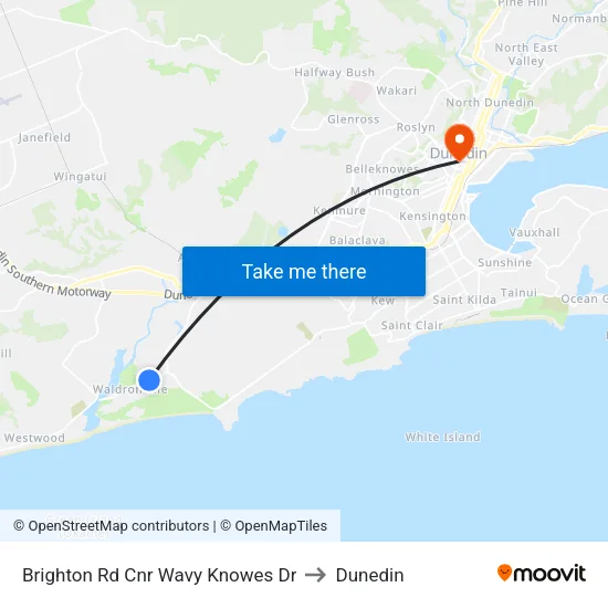 Brighton Rd Cnr Wavy Knowes Dr to Dunedin map