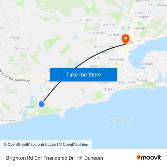 Brighton Rd Cnr Friendship Dr to Dunedin map