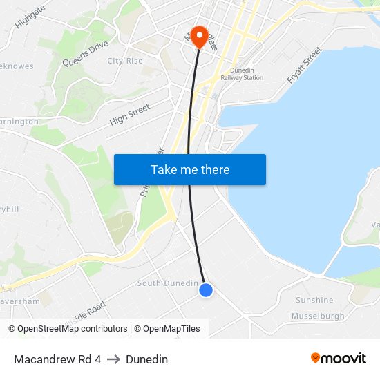 Macandrew Rd 4 to Dunedin map