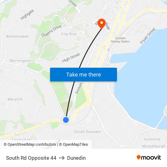 South Rd Opposite 44 to Dunedin map