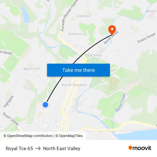 Royal Tce 65 to North East Valley map