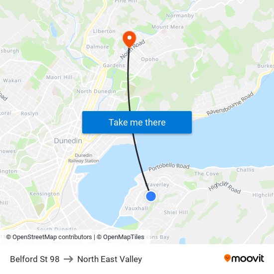 Belford St 98 to North East Valley map