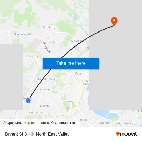 Bryant St 3 to North East Valley map