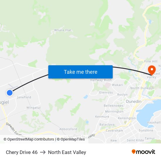 Chery Drive 46 to North East Valley map