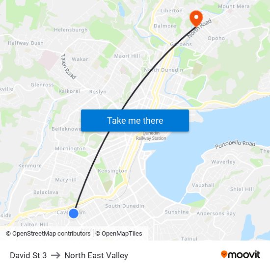David St 3 to North East Valley map