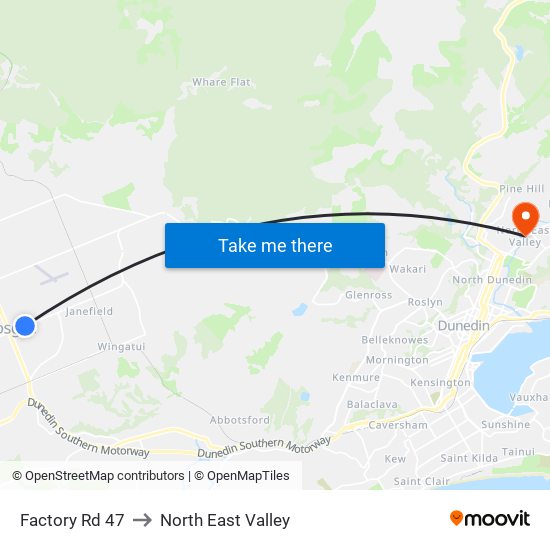 Factory Rd 47 to North East Valley map