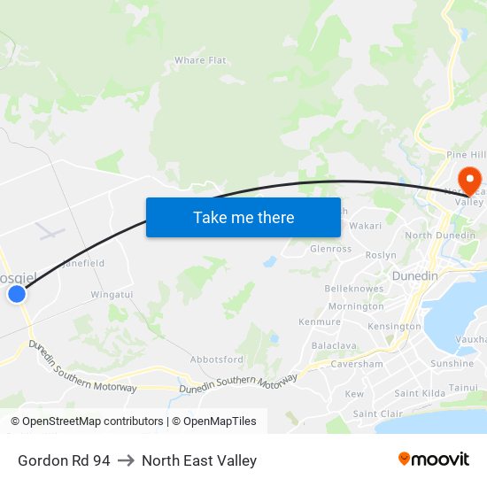 Gordon Rd 94 to North East Valley map