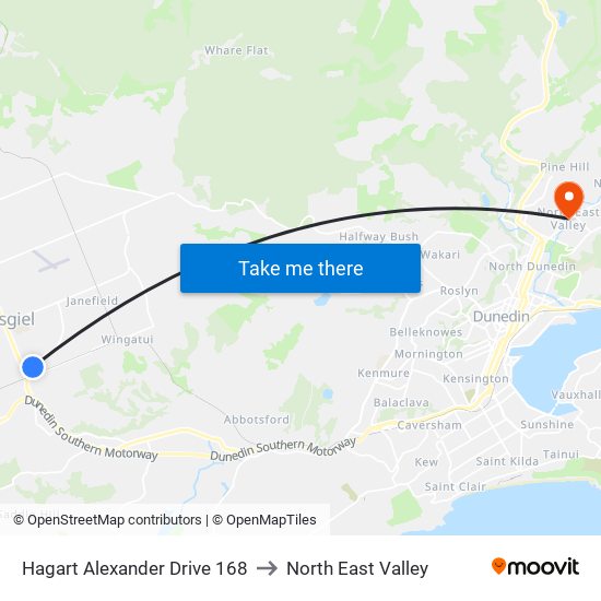 Hagart Alexander Drive 168 to North East Valley map