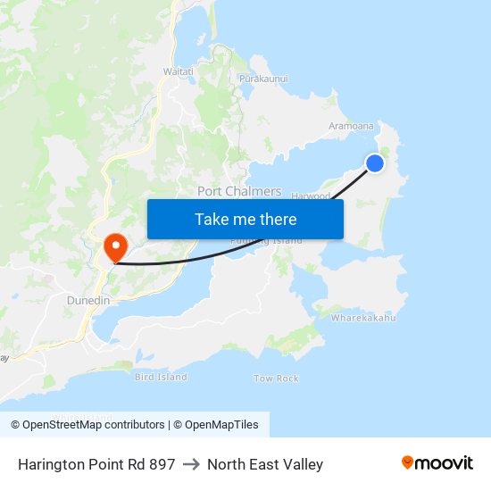 Harington Point Rd 897 to North East Valley map