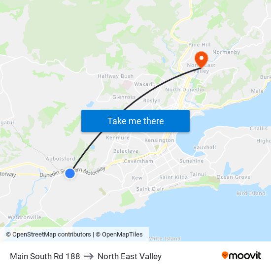 Main South Rd 188 to North East Valley map