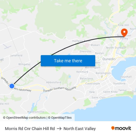 Morris Rd Cnr Chain Hill Rd to North East Valley map