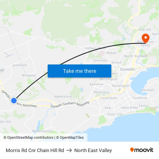 Morris Rd Cnr Chain Hill Rd to North East Valley map
