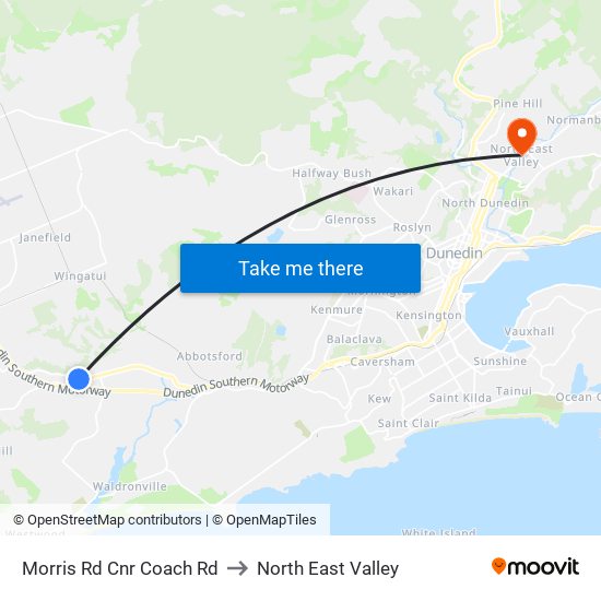 Morris Rd Cnr Coach Rd to North East Valley map