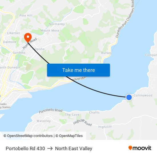 Portobello Rd 430 to North East Valley map