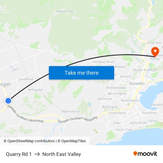 Quarry Rd 1 to North East Valley map