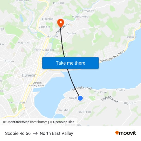 Scobie Rd 66 to North East Valley map