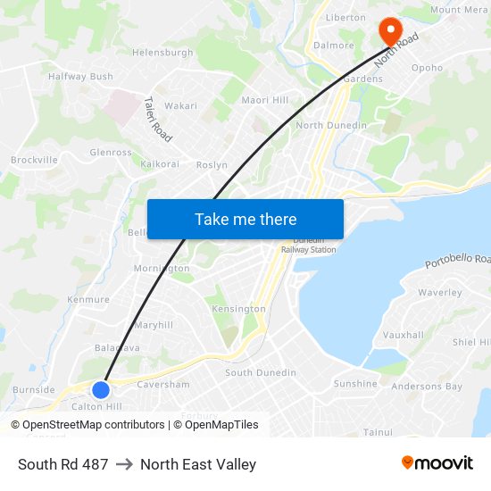 South Rd 487 to North East Valley map