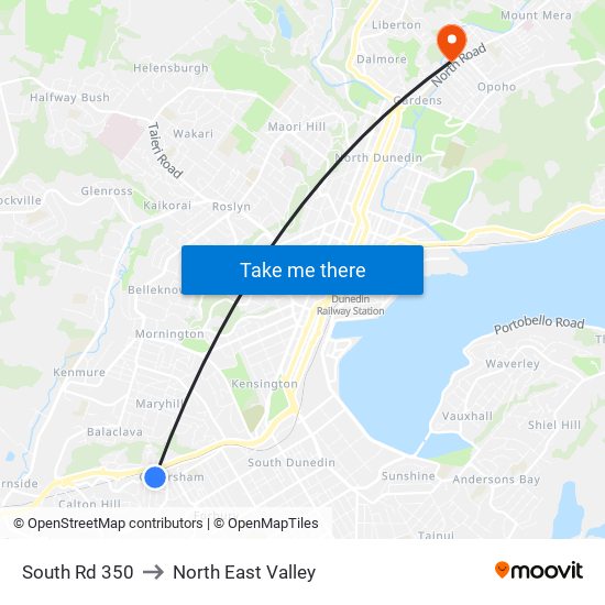 South Rd 350 to North East Valley map