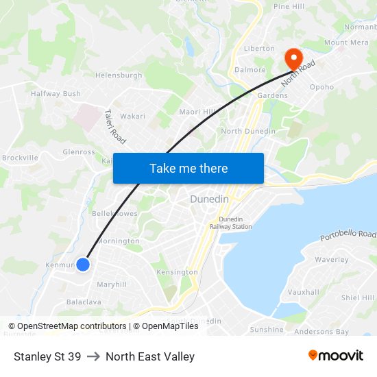 Stanley St 39 to North East Valley map