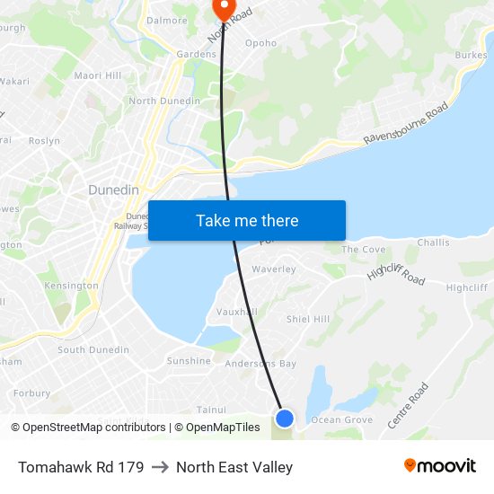 Tomahawk Rd 179 to North East Valley map