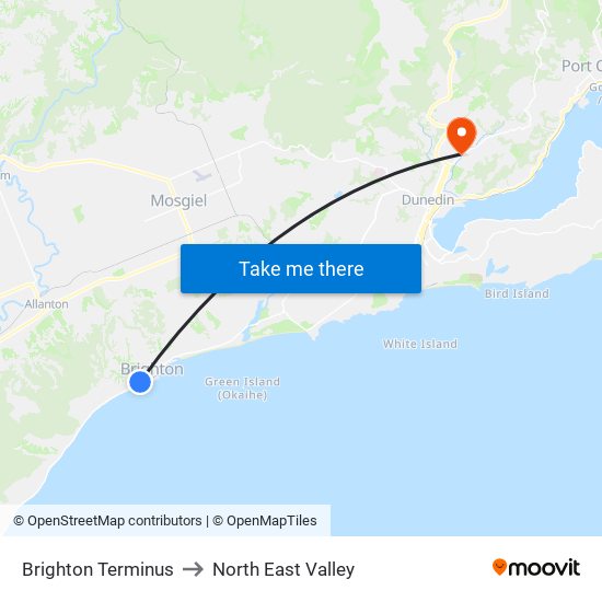 Brighton Terminus to North East Valley map