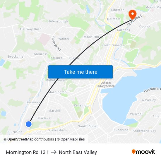 Mornington Rd 131 to North East Valley map