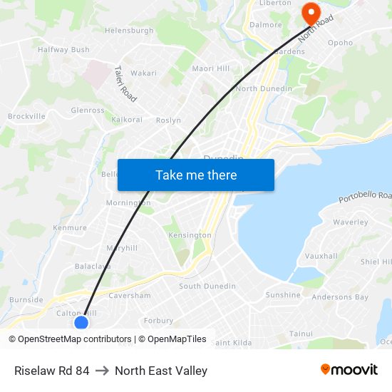 Riselaw Rd 84 to North East Valley map
