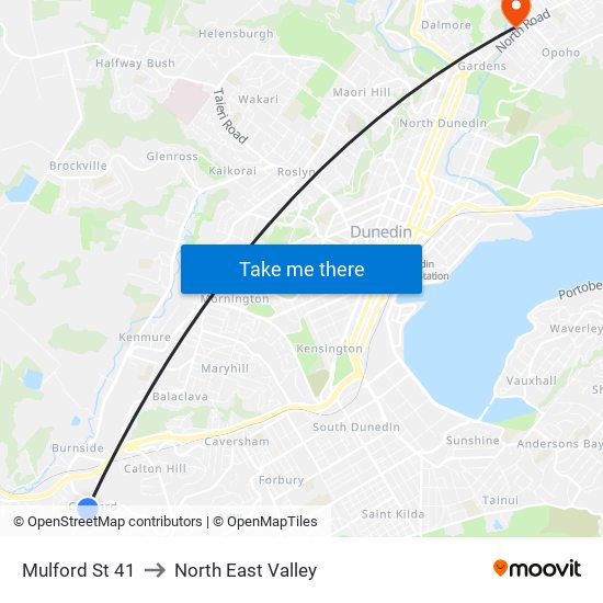 Mulford St 41 to North East Valley map