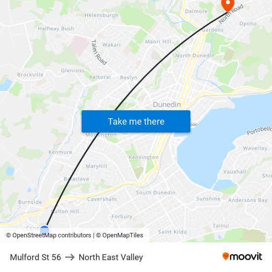 Mulford St 56 to North East Valley map