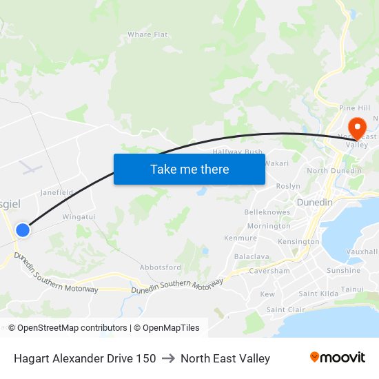 Hagart Alexander Drive 150 to North East Valley map