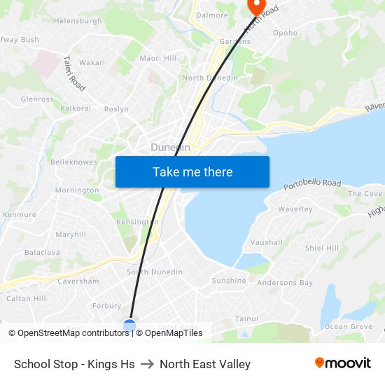 School Stop - Kings Hs to North East Valley map